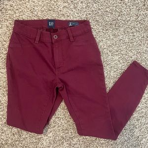 Gap Stretch Skinny Pant Size 2 Burgundy
